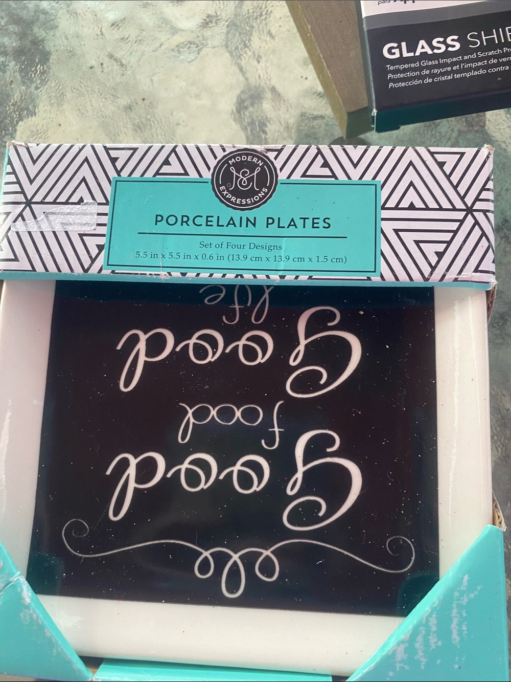 Expressions Porcelain Plates - Black & White Script Design